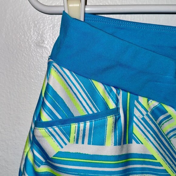 Adidas Girls Active Skort XL – Blue White Neon Yellow Tennis Golf Skirt Sz 14-15 - Picture 4 of 5